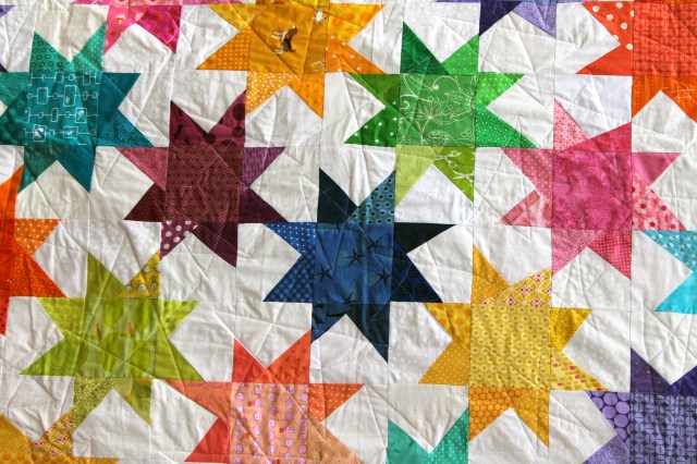 wonky star quilt detail