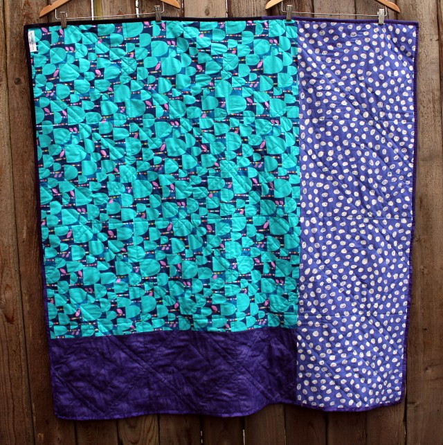 purple aqua quilt back