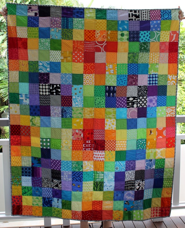 Rainblow quilt finished