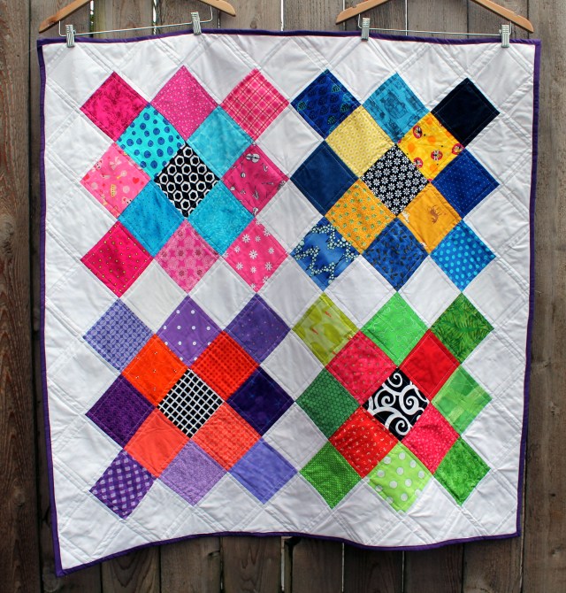 modern large granny square quilt