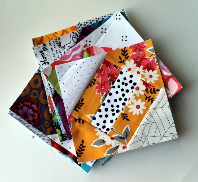 pile of quilt blocks