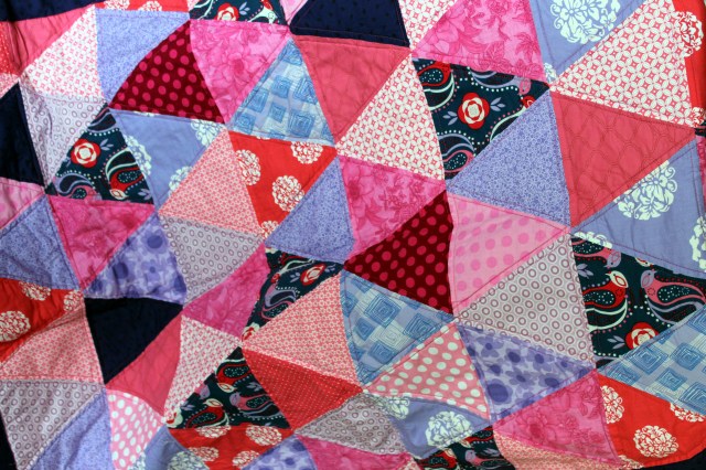 purple pink triangle quilt