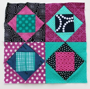 square in square modern scrap quilt block
