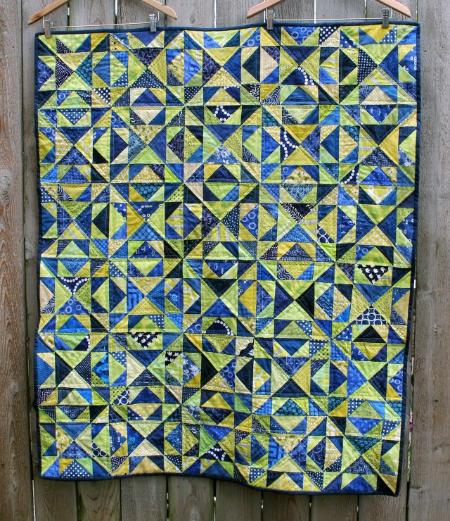 modern bright scrap quilt