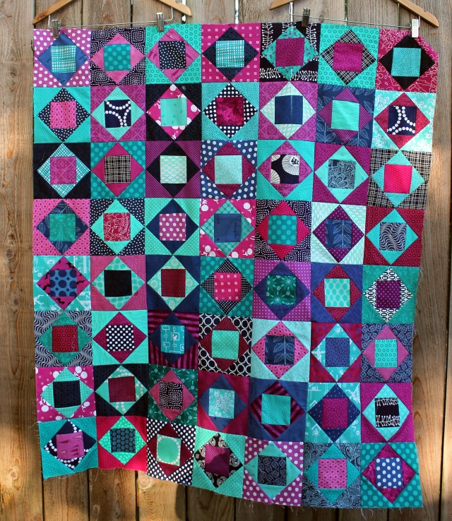 modern scrap square in square quilt