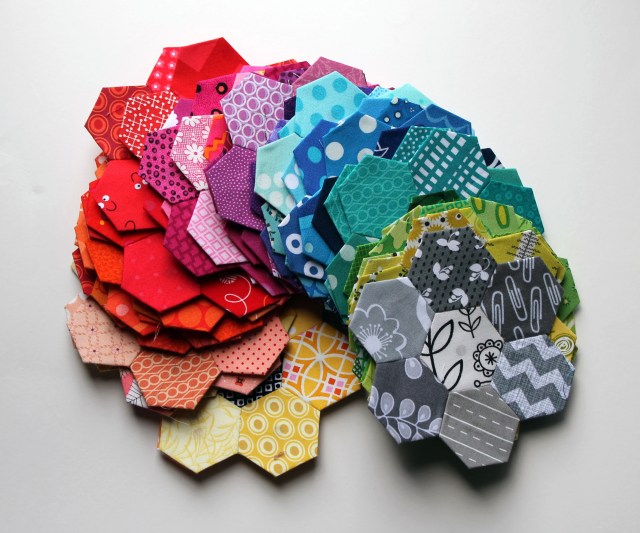 hexagon flowers modern bright