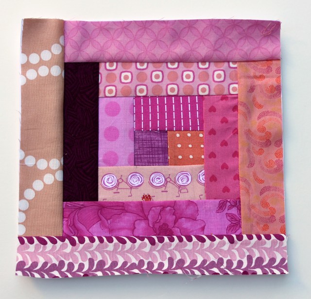 scrappy log cabin block