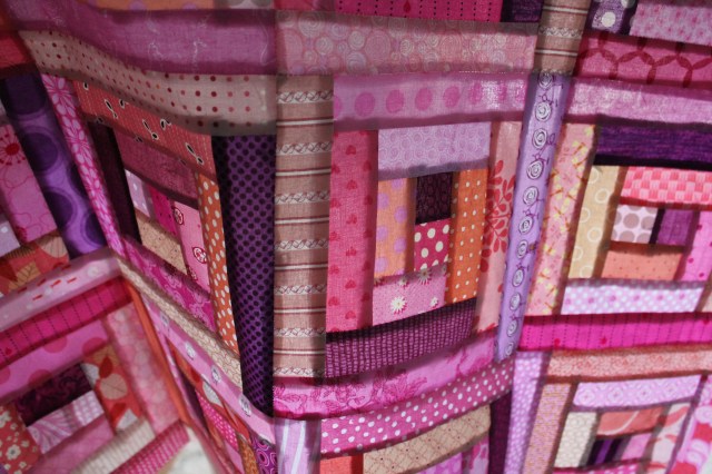 modern scrap log cabin block