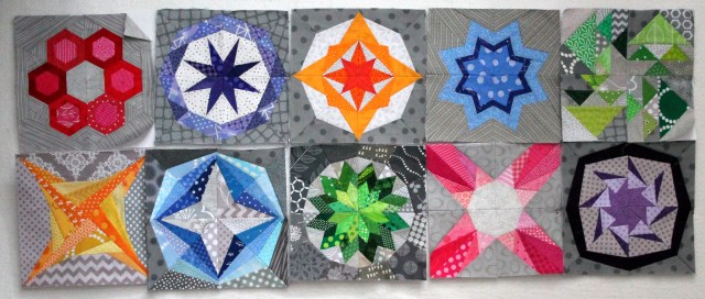 modern scrap paper pieced quilt blocks