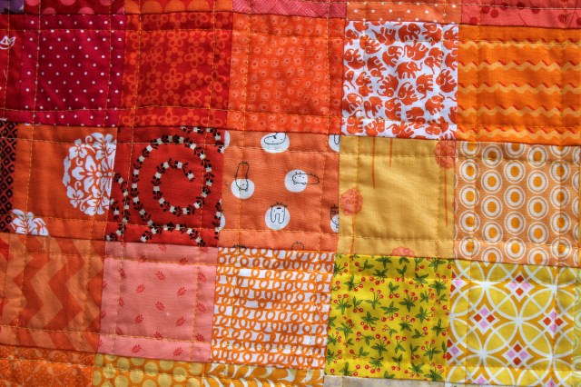 finished quilt detail cu