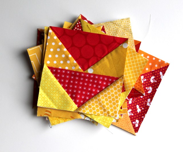 scrap modern flying geese blocks