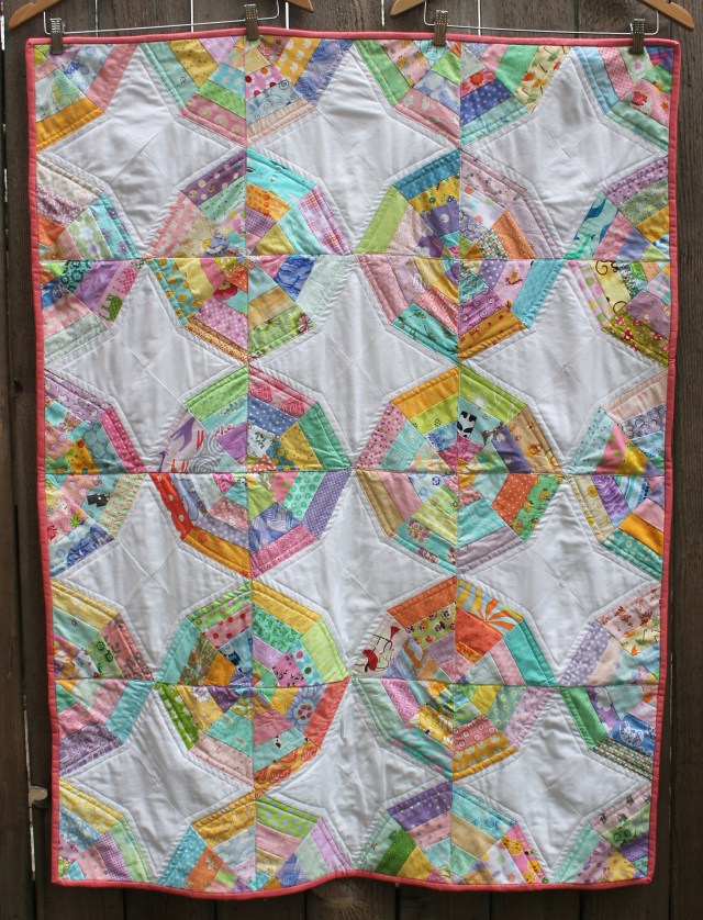 Scrap spiderweb quilt