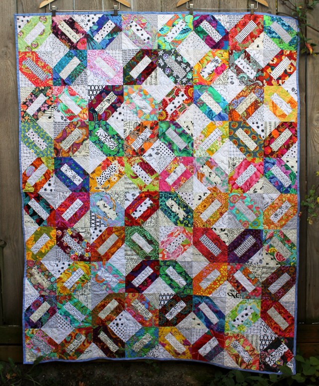 modern scrap floral quilt