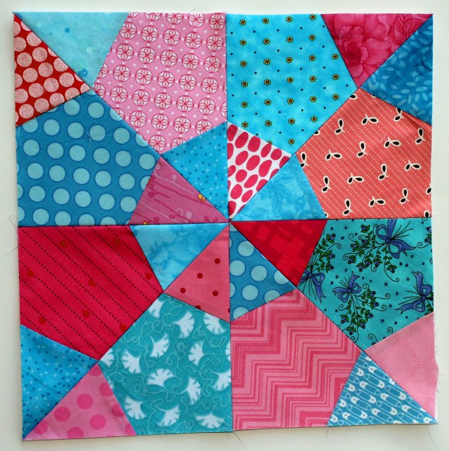 modern scrap quilt block from October 