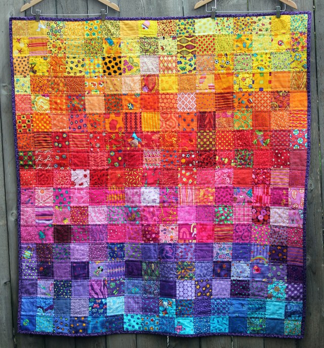 Rainbow I spy quilt