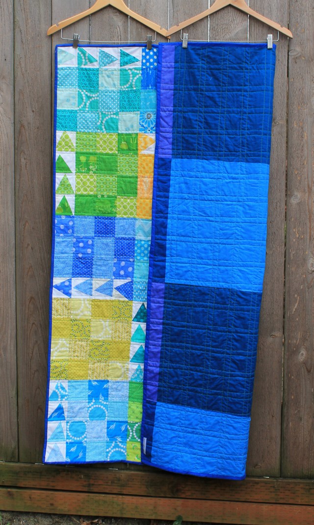 finished urban chicken quilt back