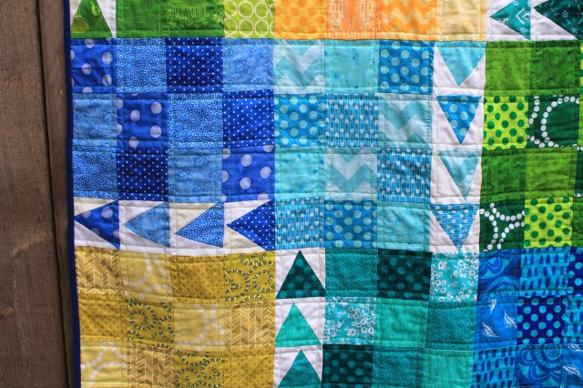 finished urban chicken quilt detail 2