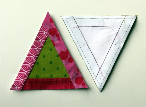 paper pieced triangle blocks