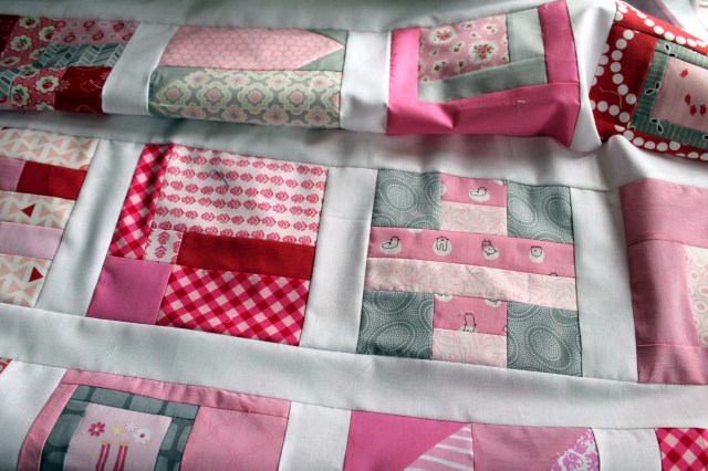 tual pink quilt top