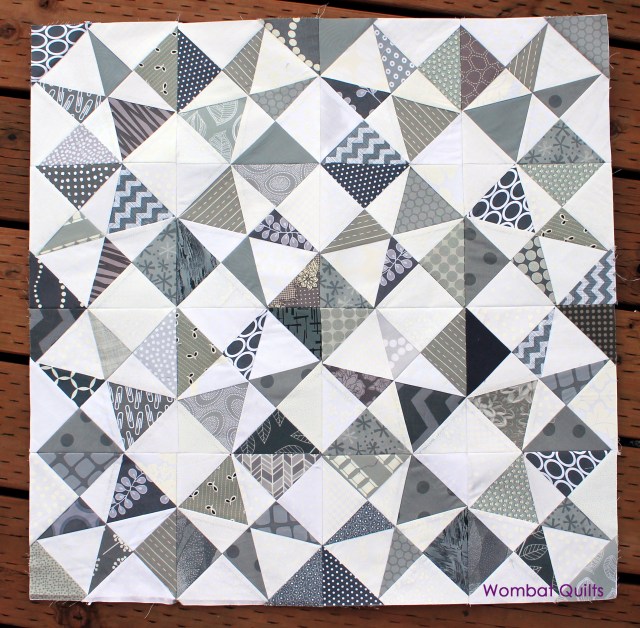grey white quilt wip