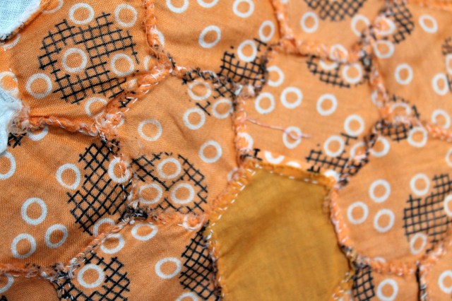 vintage hexagon sewing