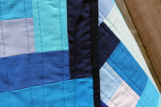 Finished baby blue binding