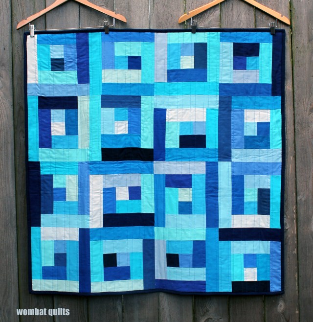 finished baby blue quilt