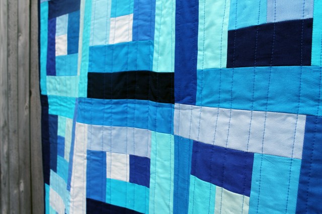 finished baby blue quilting detail