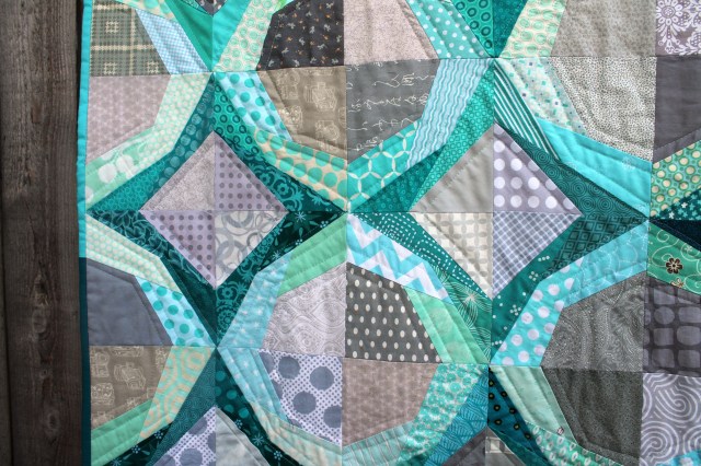 finsihed icicles quilt detail