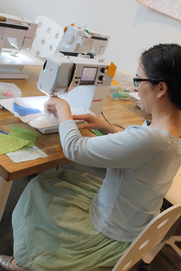 Michelle sewing away