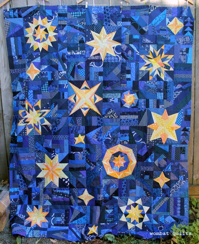Starry night quilt top