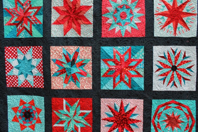 Red star quilt detail