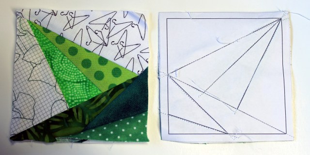 twisting star block pieces