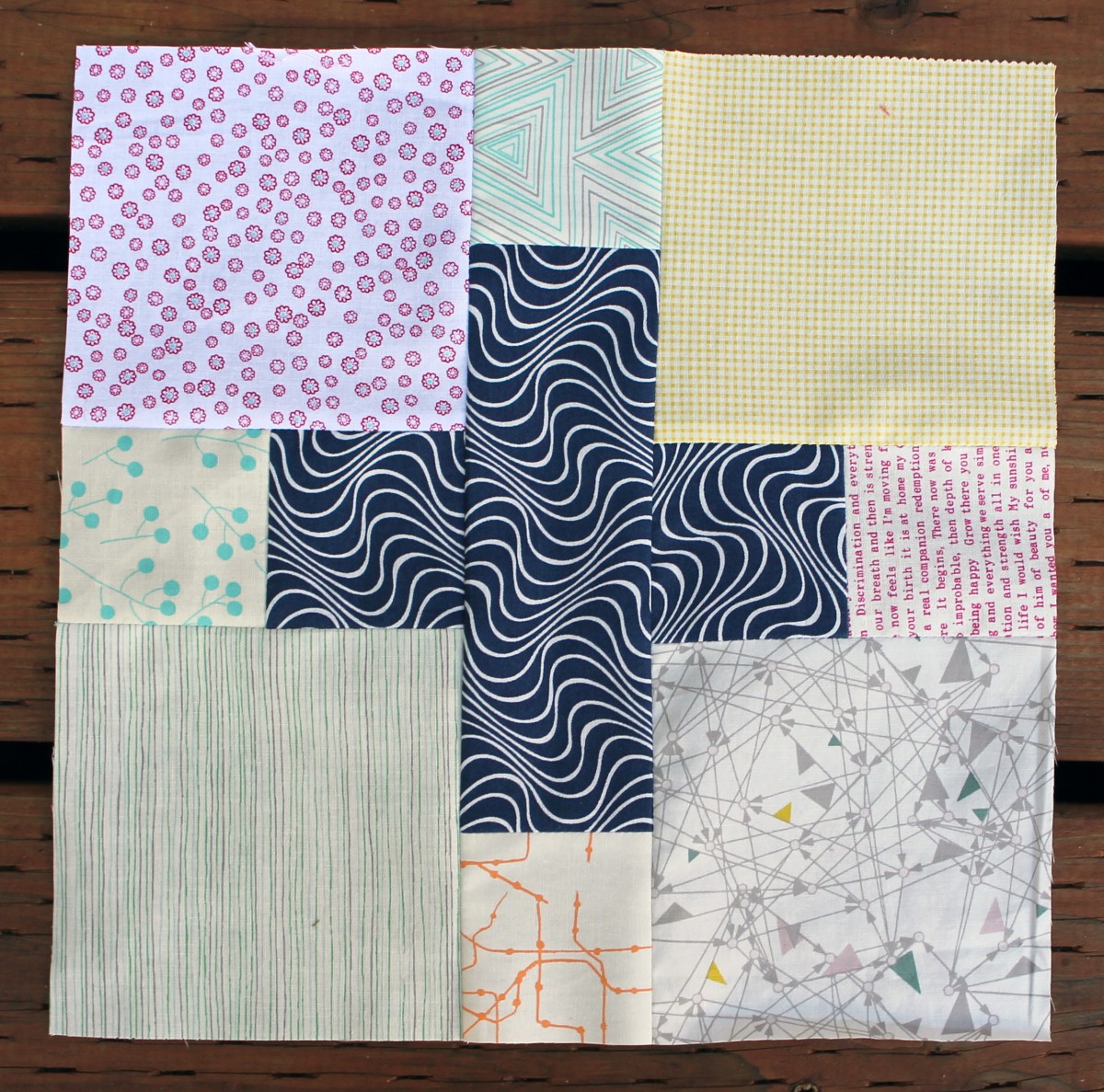scrappy low volume quilt block