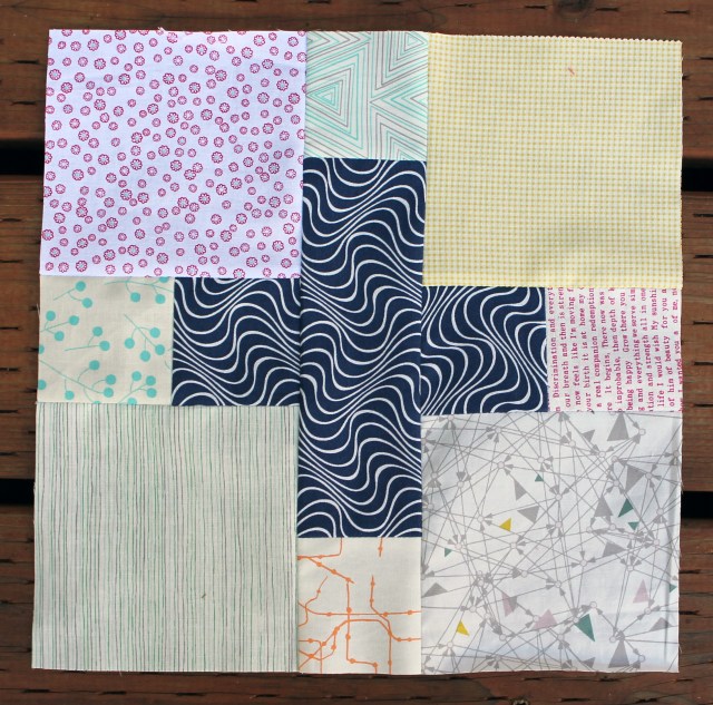 scrappy low volume quilt block