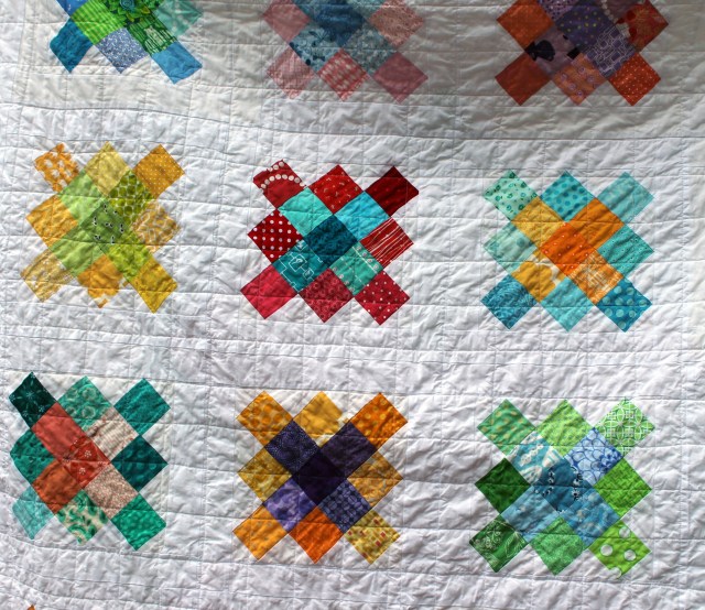 granny square quilt detail