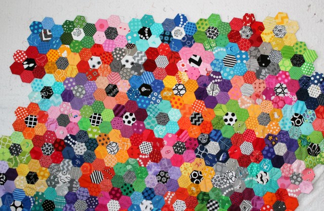 hexagon quilt wip 2