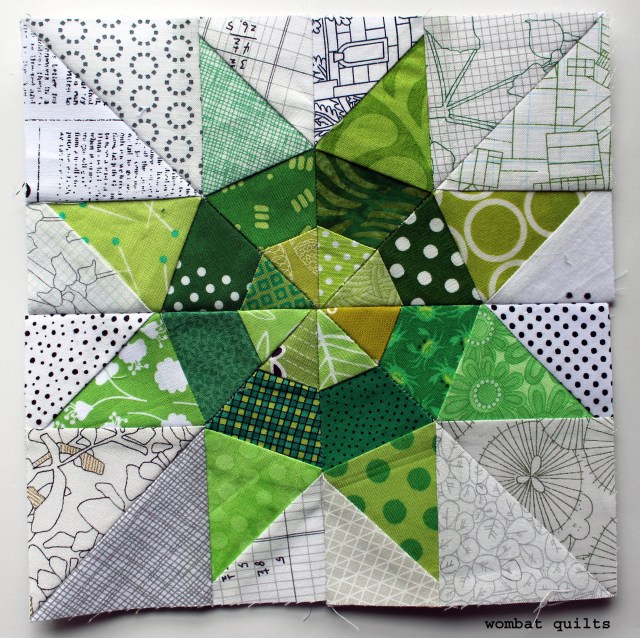 modern scrap star quilt block