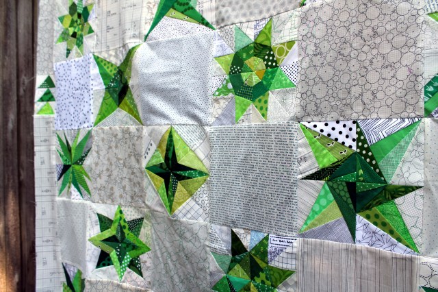 green star quilt detail