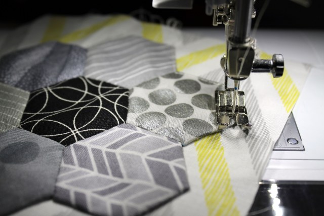 sewing down hexagon
