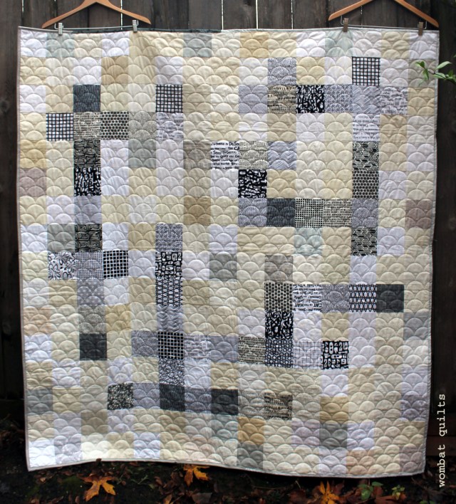 finished crossword quilt