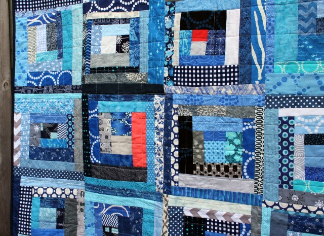 wonky log cabin quilt