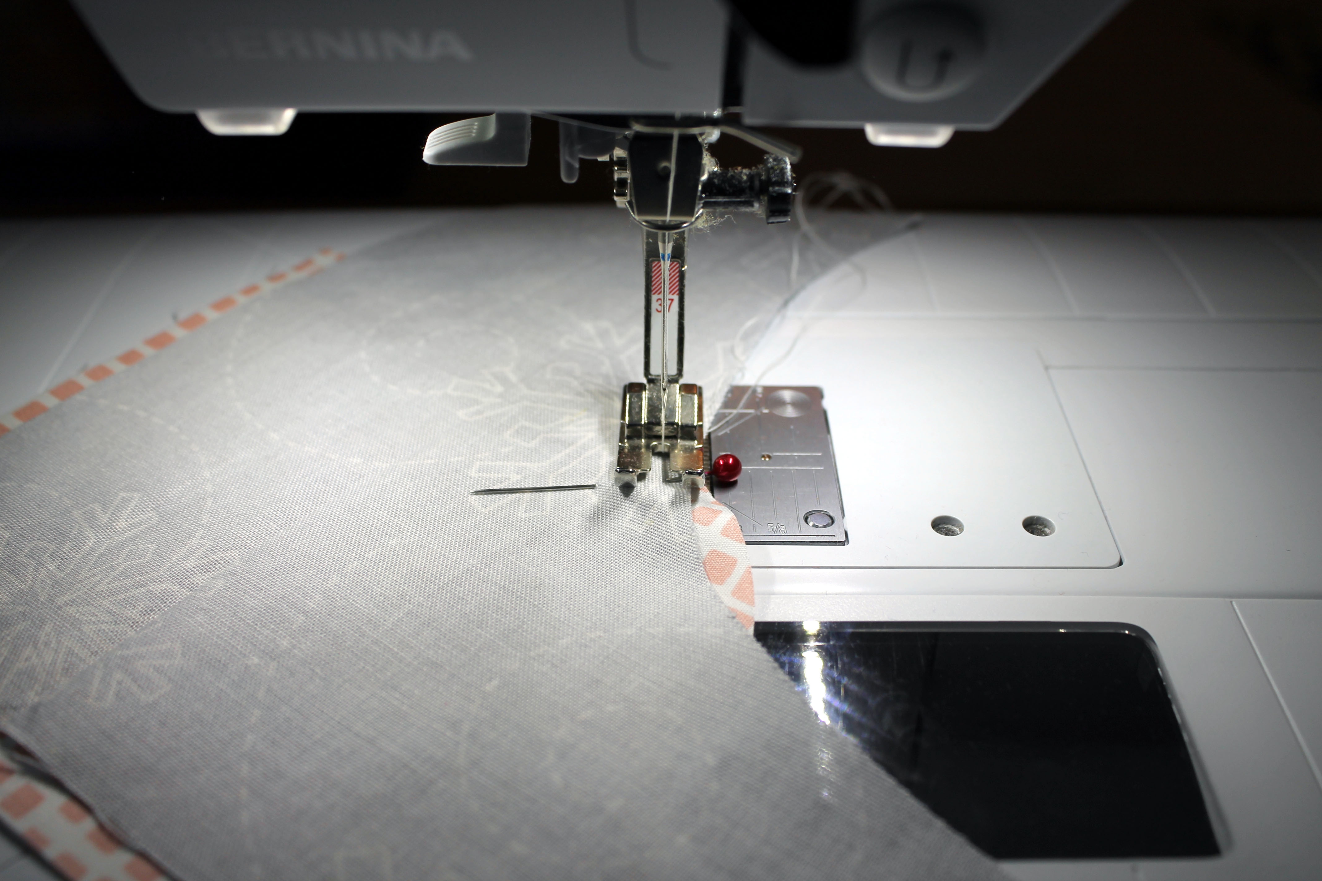 start of curved piecing