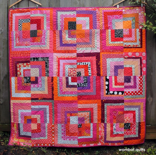 half log cabin quilt