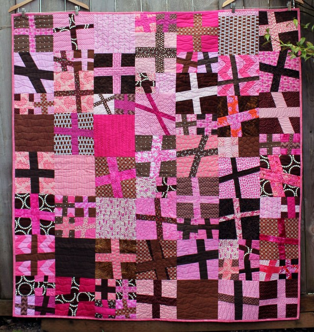 pink cross quilt