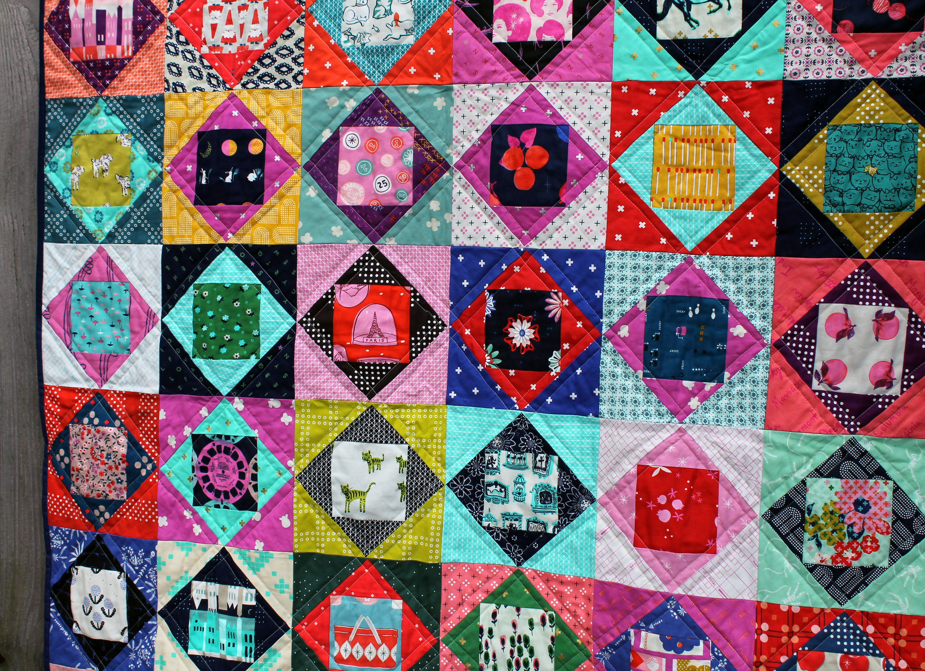 cotton steel quilt detail