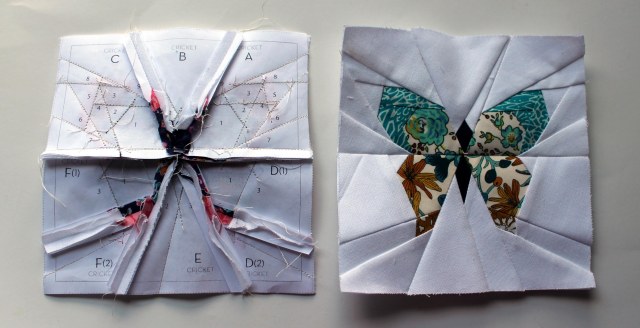 butterfly quilt block detail