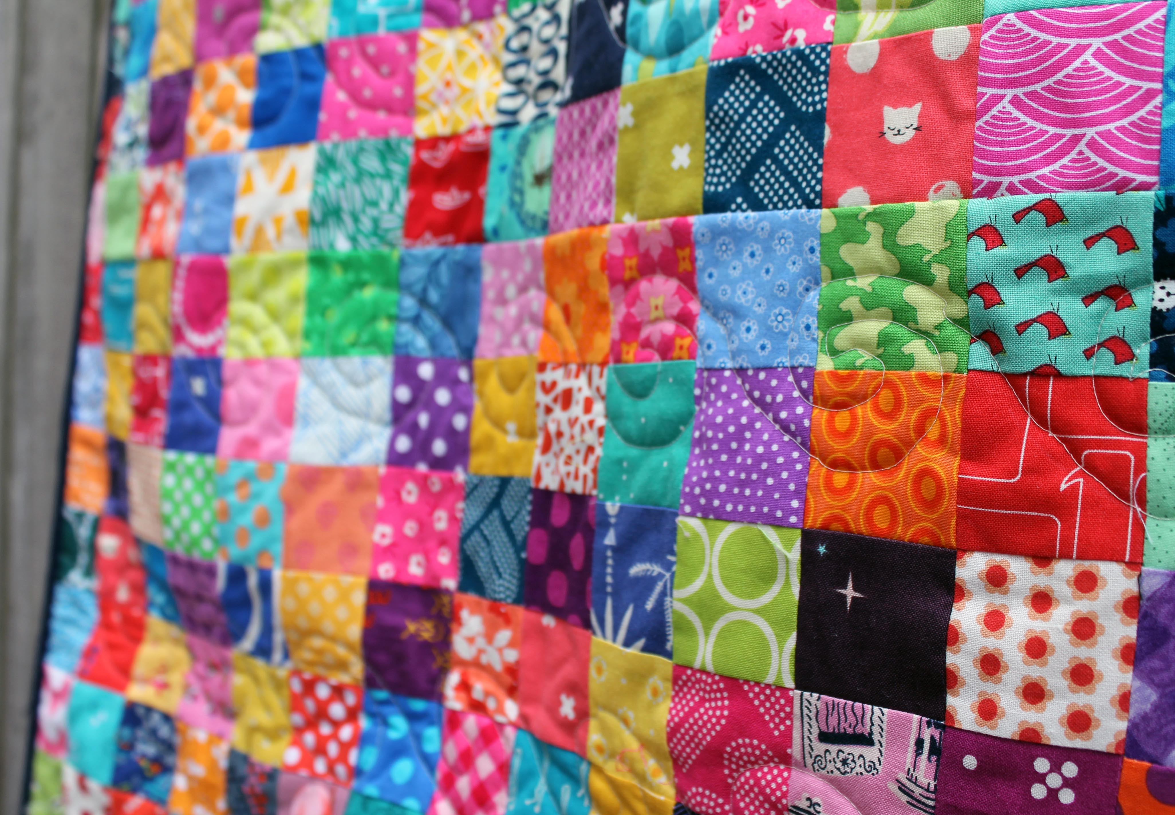 postage stamp quilt detail