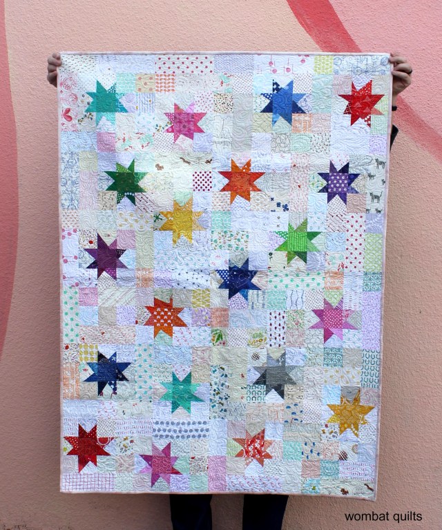 finished small wonky star quilt