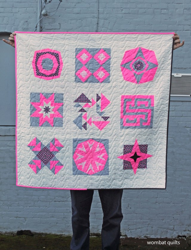 neon pink quilt